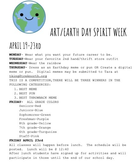 Art/Earth Day Spirit Week