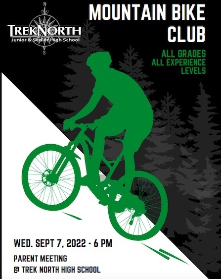 MTB Club meeting September 7th at 6:00 PM at TreknNorth. 